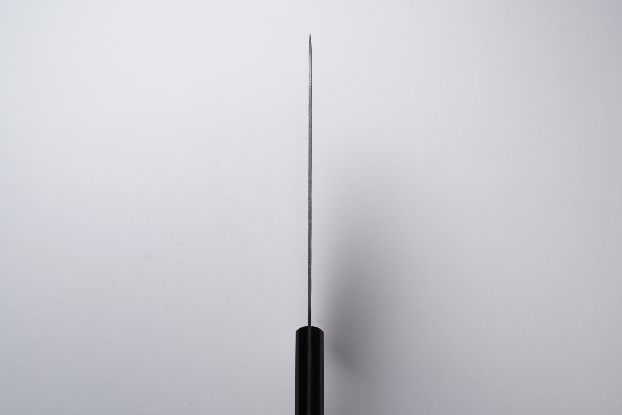 440C 槌目33層ニッケルダマスカス 三徳 180mm｜焦茶・本通し
